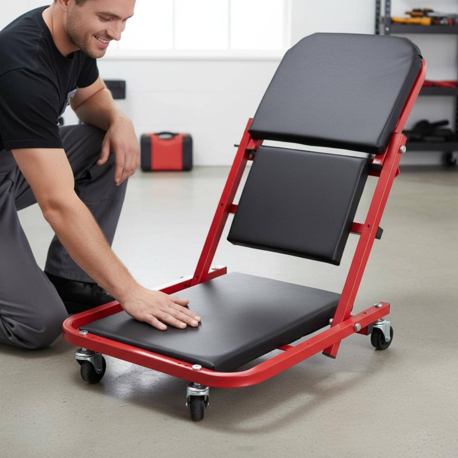 เบาะนั่งช่างแบบพับได้ หนานุ่ม  - Garage Creeper Roller บทวิจารณ์และราคา