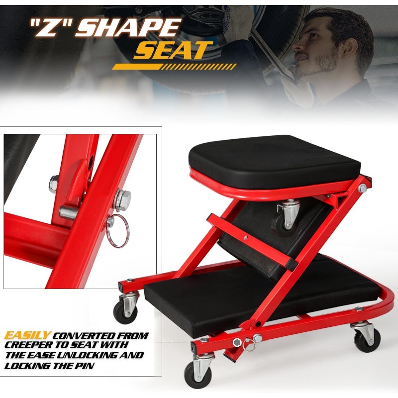 เตียงซ่อมรถยนต์แบบพับได้สองฟัง - Garage Creeper Roller บทวิจารณ์และราคา